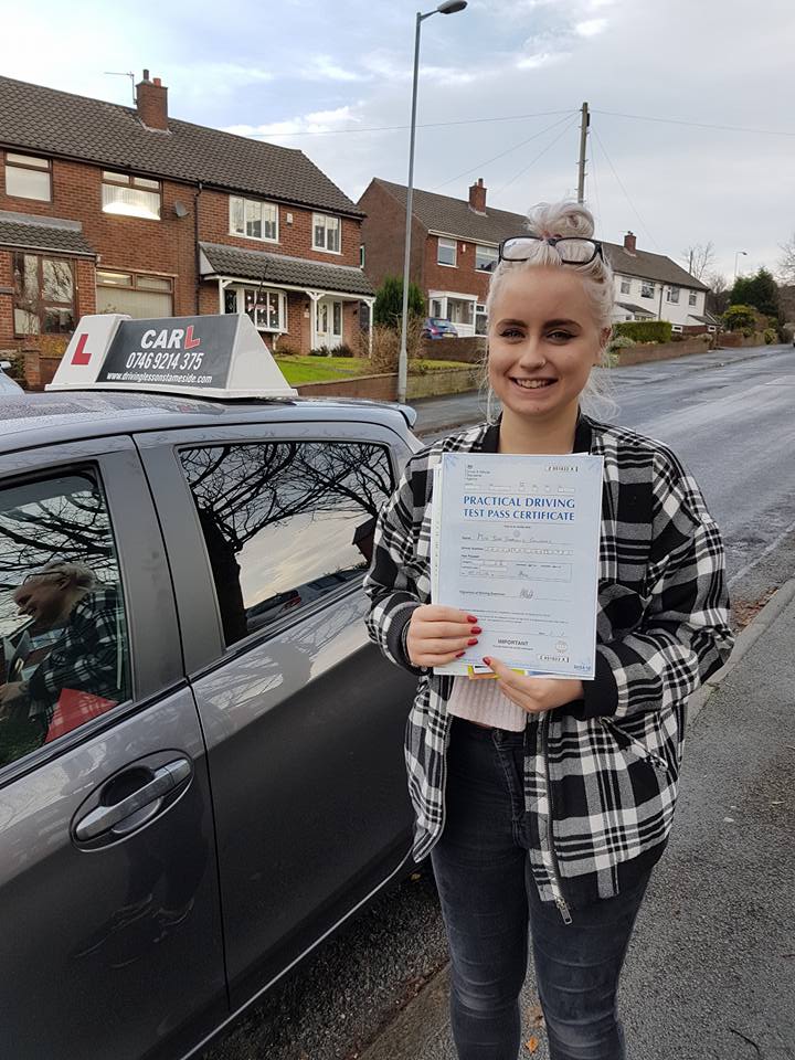 Jodie passed her driving test in Hyde